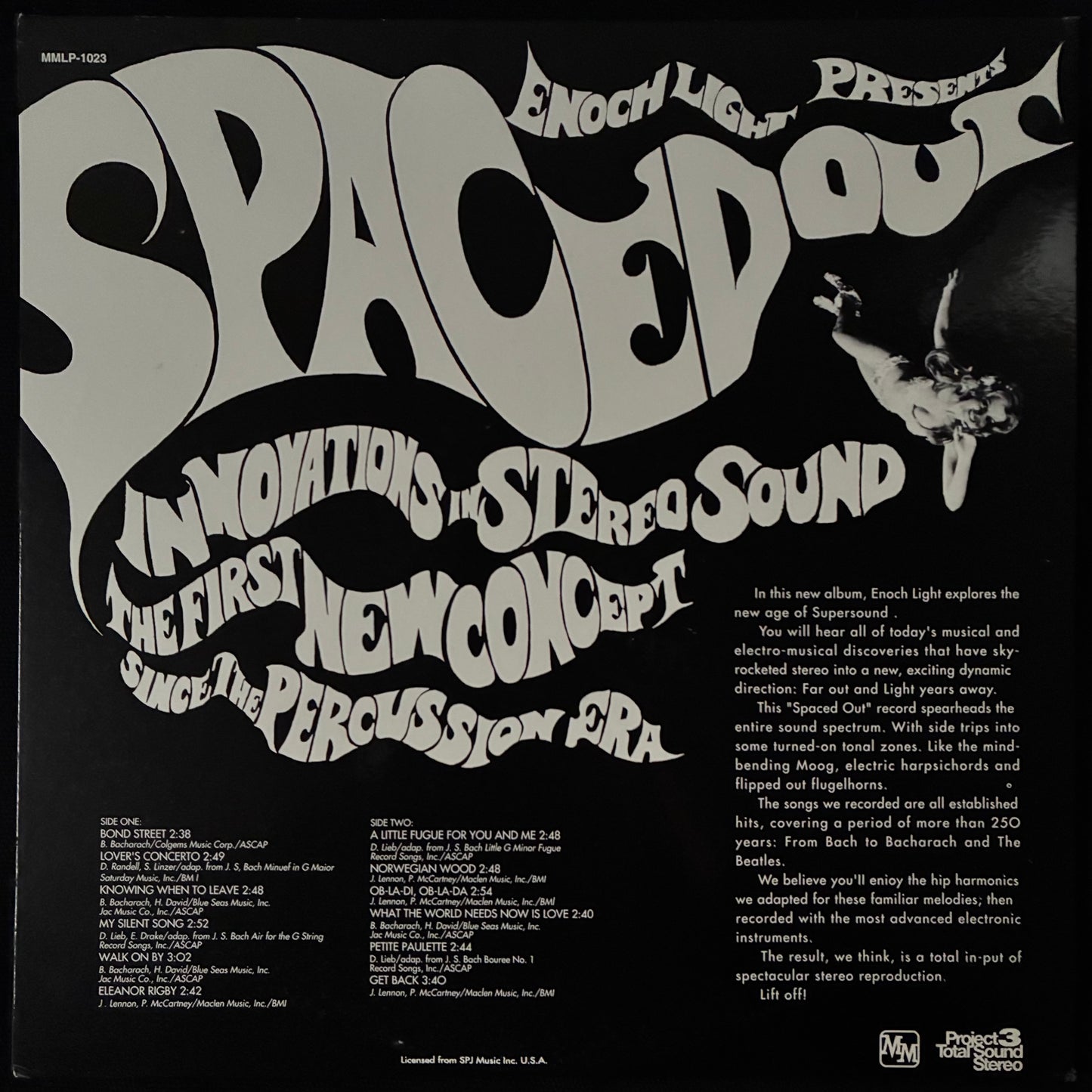 ENOCH LIGHT AND THE LIGHT BRIGADE - ENOCH LIGHT PRESENTS SPACED OUT : THE MUSIC OF BACH, BACHARACH AND THE BEATLES (USED VINYL 1994 JAPAN M-/M-)