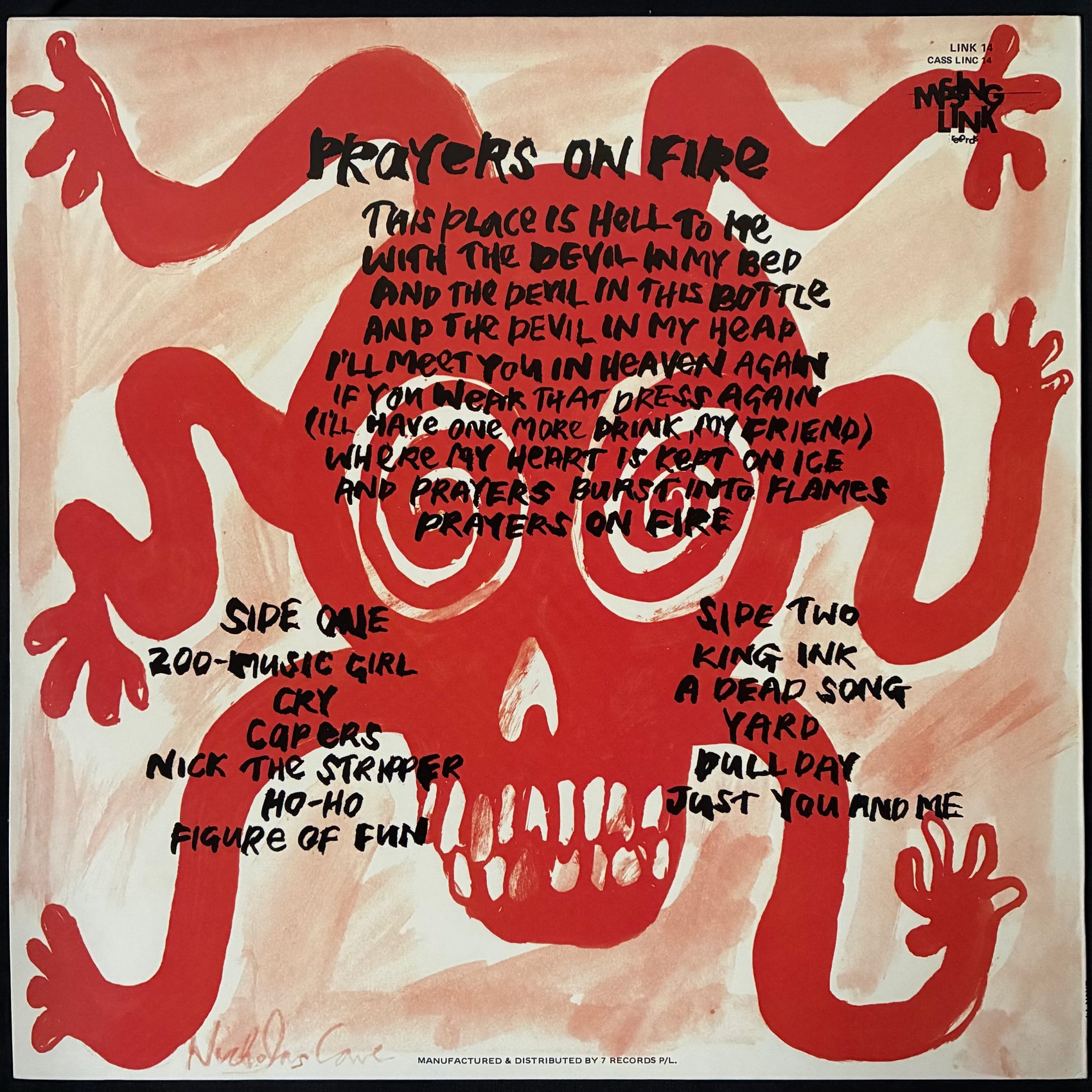 BIRTHDAY PARTY - PRAYERS ON FIRE (USED VINYL 1981 AUS M-/EX+)