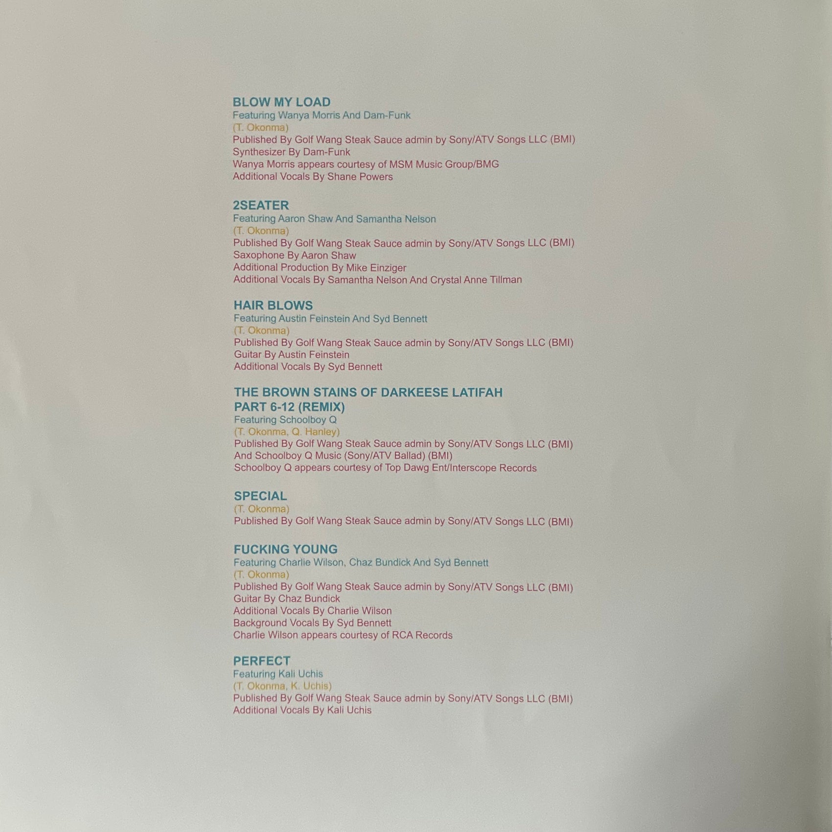 TYLER, THE CREATOR - CHERRY BOMB (RED COLOURED) (USED VINYL 2020 US M-/M-)