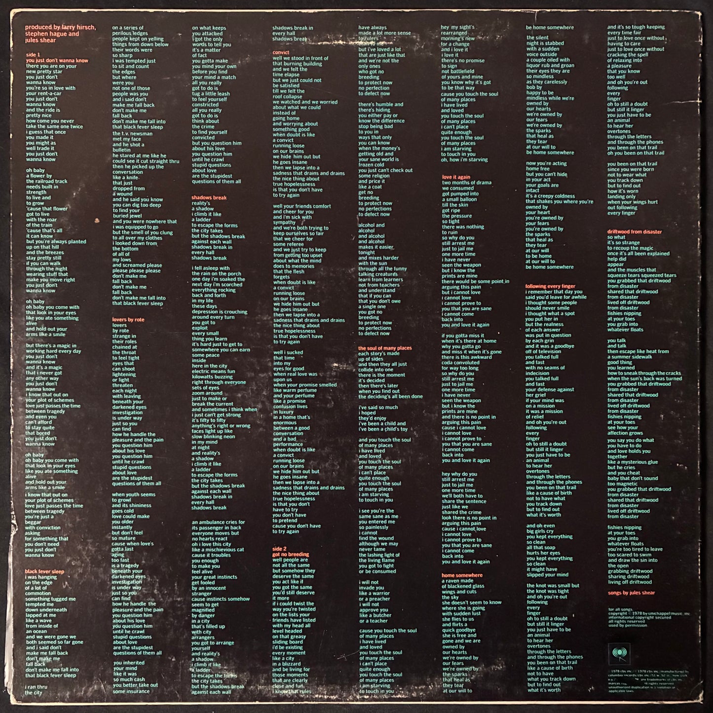 JULES AND THE POLAR BEARS - GOT NO BREEDING (USED VINYL 1978 US M-/EX)
