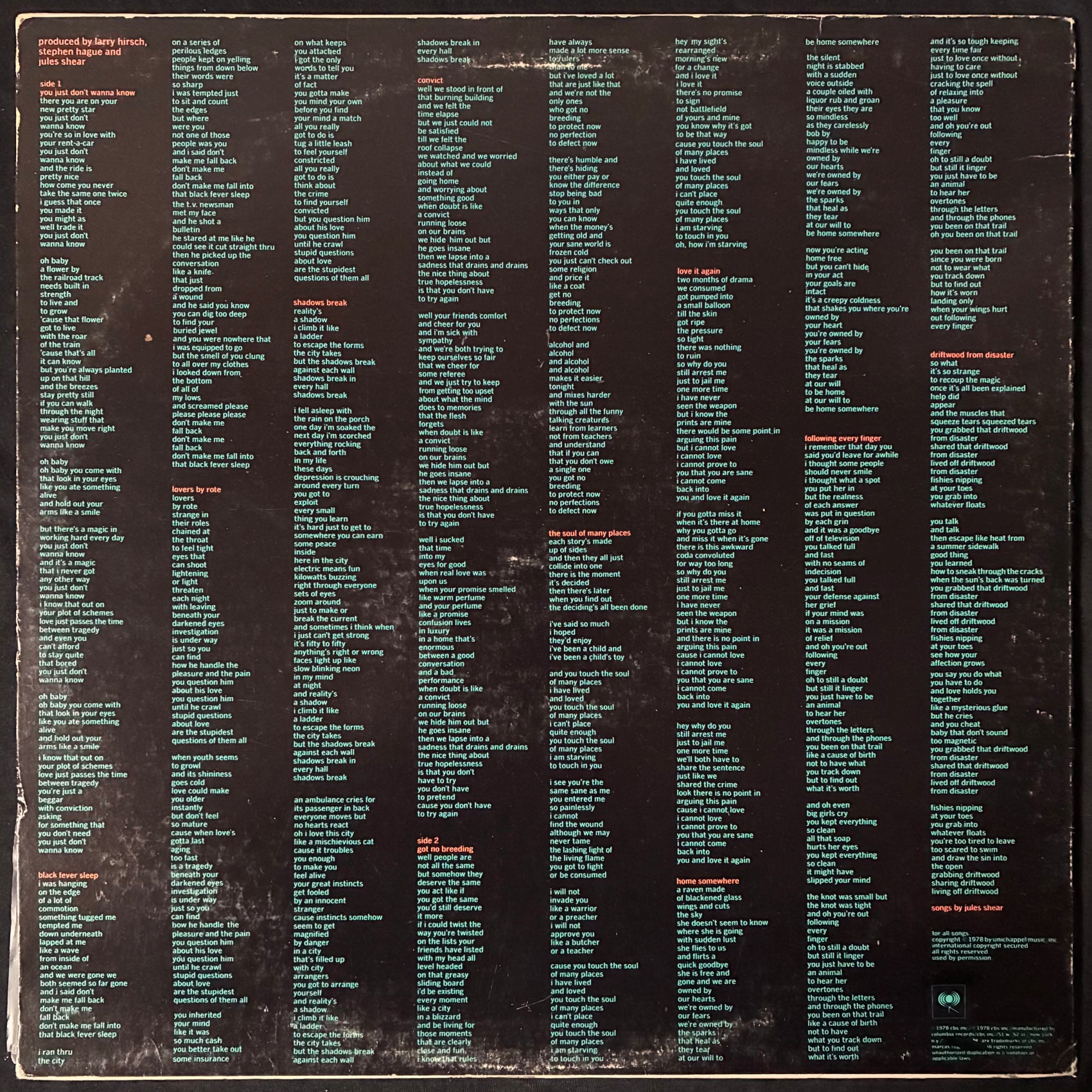 JULES AND THE POLAR BEARS - GOT NO BREEDING (USED VINYL 1978 US M-/EX)