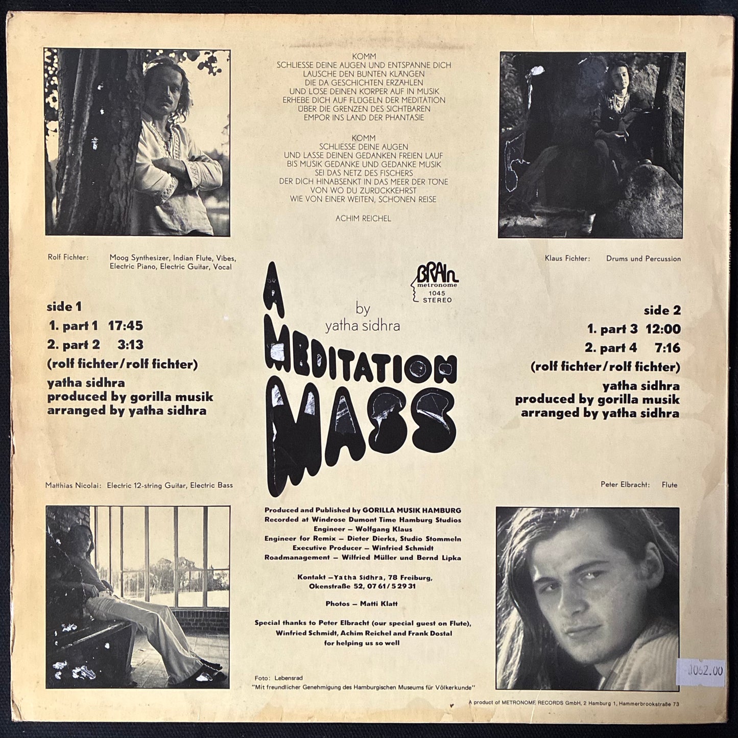 YATHA SIDHRA - A MEDITATION MASS (USED VINYL 1974 GERMANY EX-/EX-)