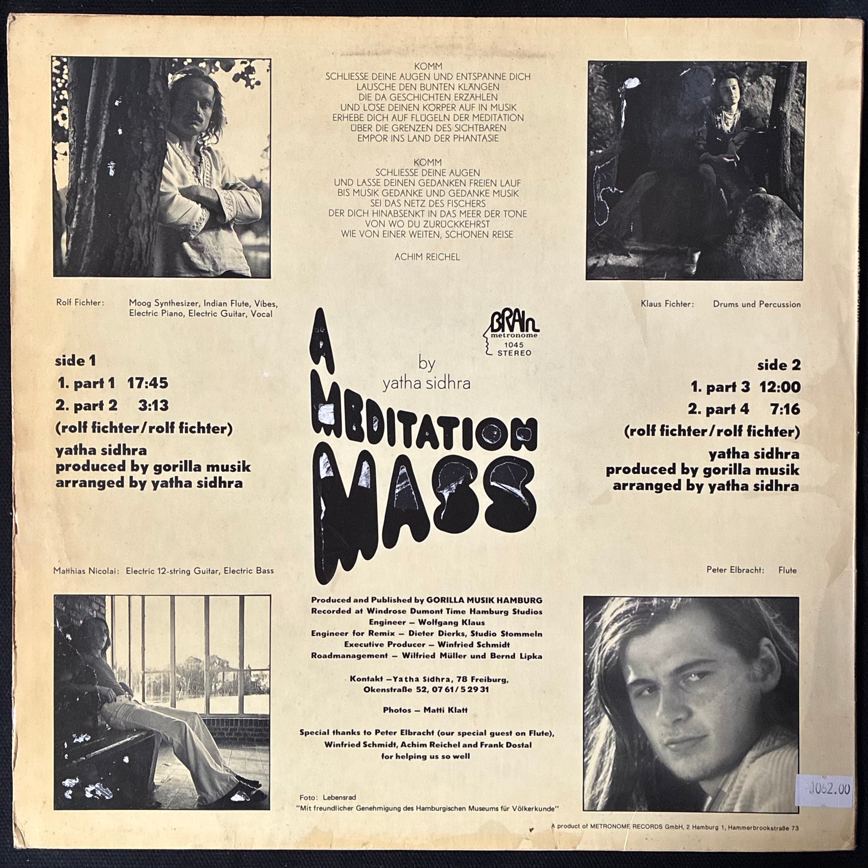 YATHA SIDHRA - A MEDITATION MASS (USED VINYL 1974 GERMANY EX-/EX-)