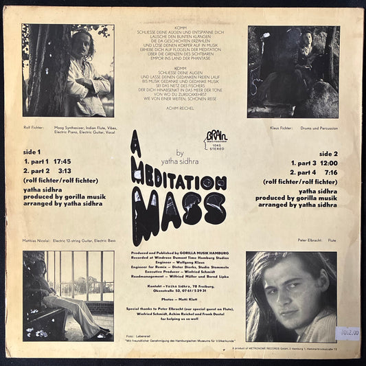 YATHA SIDHRA - A MEDITATION MASS (USED VINYL 1974 GERMANY EX-/EX-)