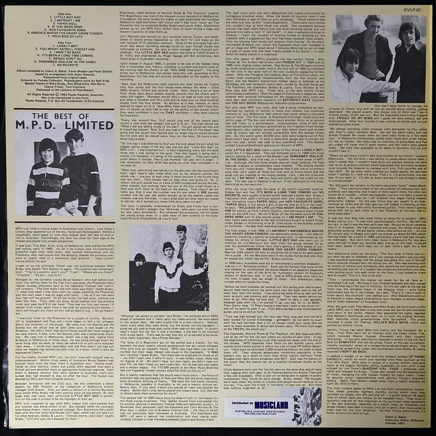 MPD LTD - THE WILD SIDE OF LIFE (USED VINYL 1982 AUS M-/M-)