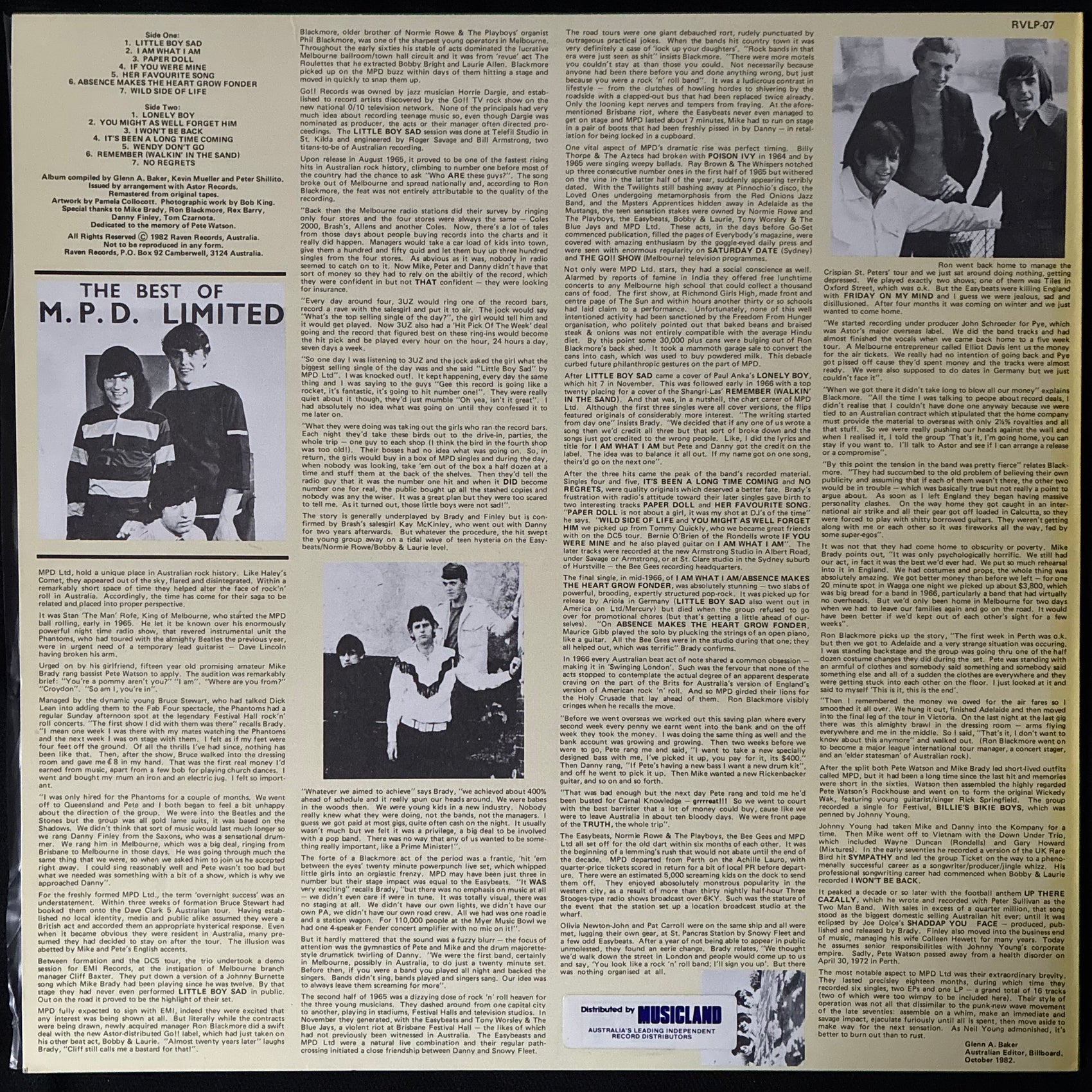 MPD LTD - THE WILD SIDE OF LIFE (USED VINYL 1982 AUS M-/M-)