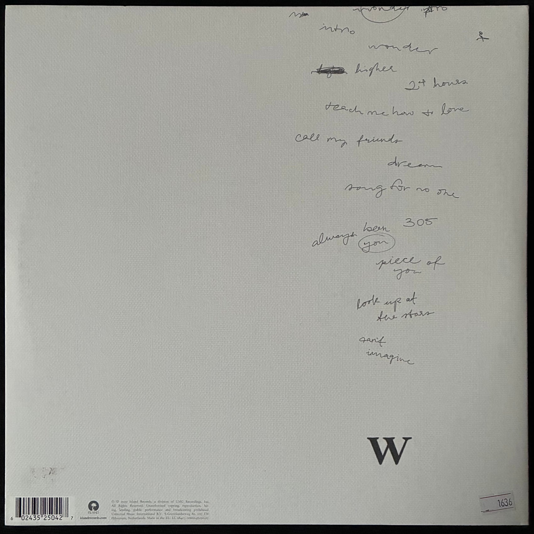 SHAWN MENDES - WONDER (2LP) (SILVER COLOURED) (USED VINYL 2020 EU M-/M-)