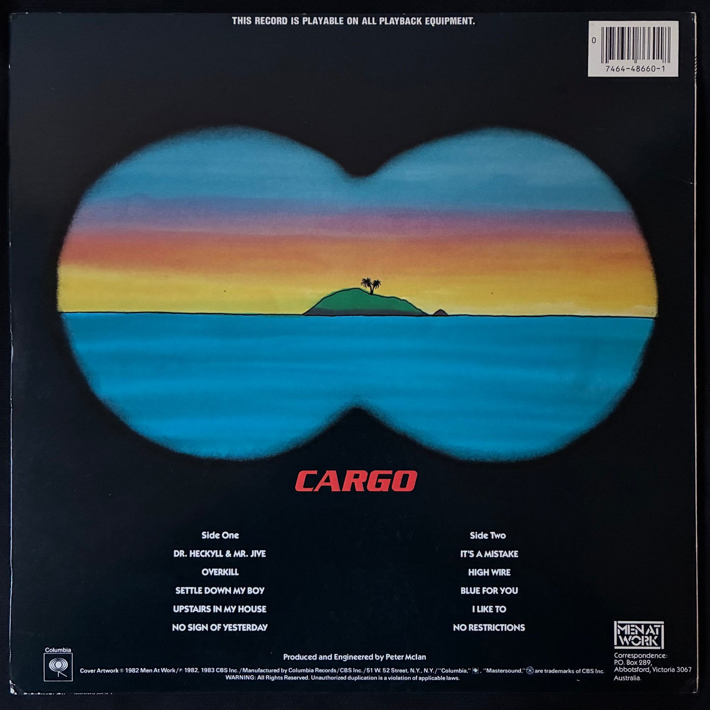 MEN AT WORK - CARGO (HALF SPEED MASTERED) (USED VINYL 1983 US M-/M-)