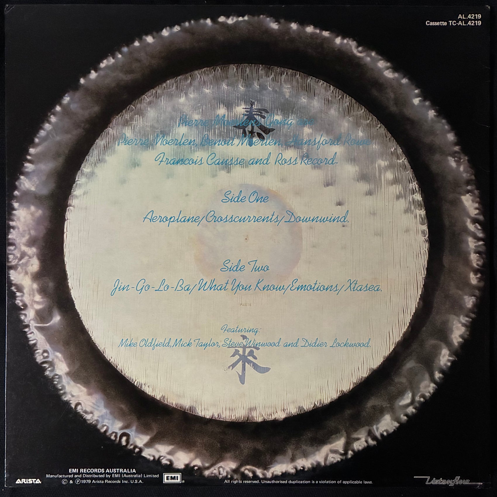 PIERRE MOERLEN'S GONG - DOWNWIND (USED VINYL 1979 AUS M-/M-)
