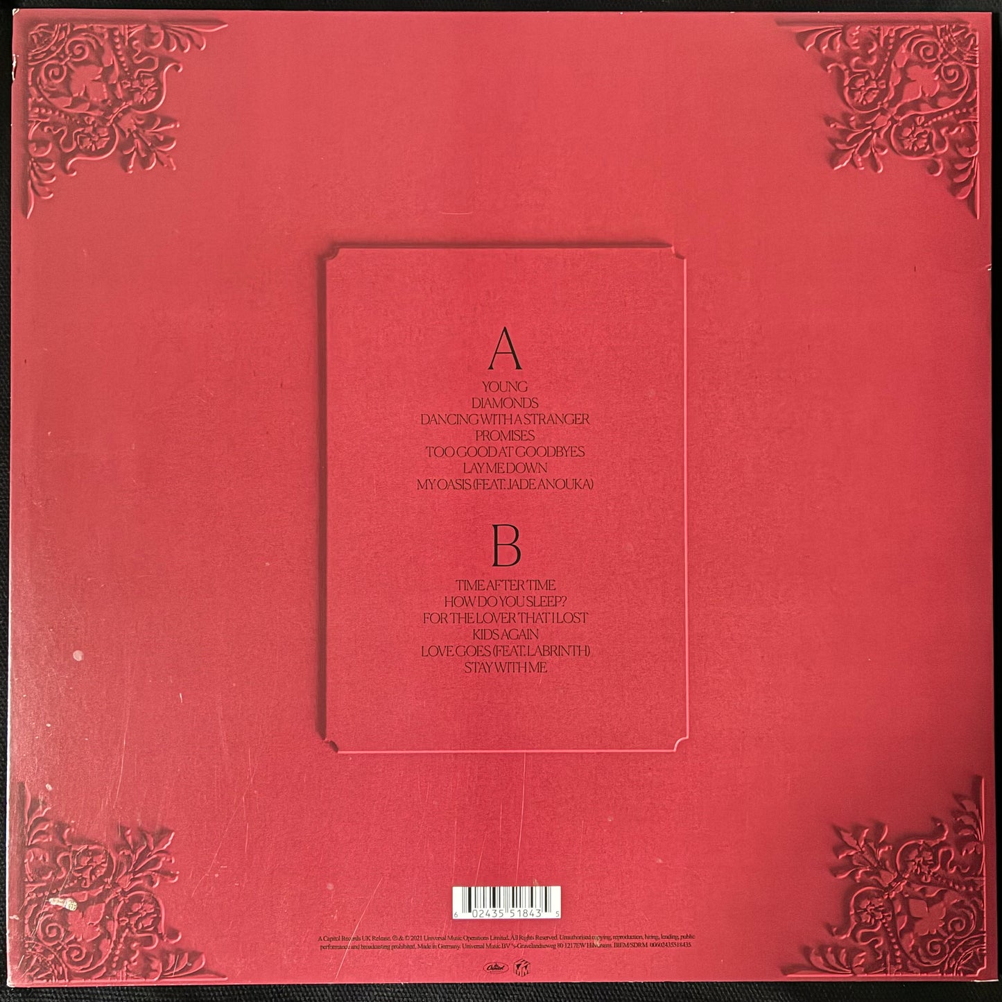 SAM SMITH - LIVE AT ABBEY ROAD STUDIOS (USED VINYL 2021 UK/EU M-/M-)