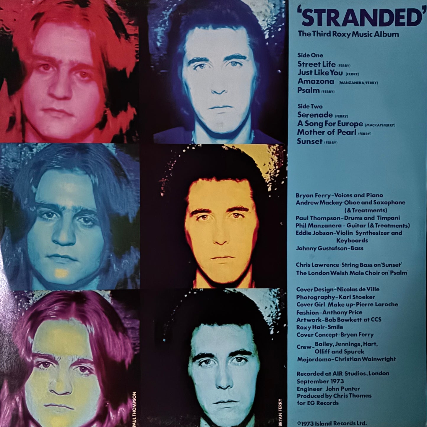 ROXY MUSIC - STRANDED (USED VINYL 1974 AUS EX-/EX)