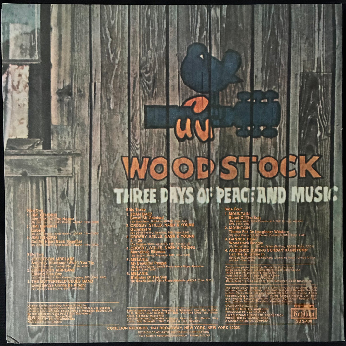 VARIOUS ARTISTS - WOODSTOCK TWO OST (3LP) (USED VINYL 1971 US M-/EX+)