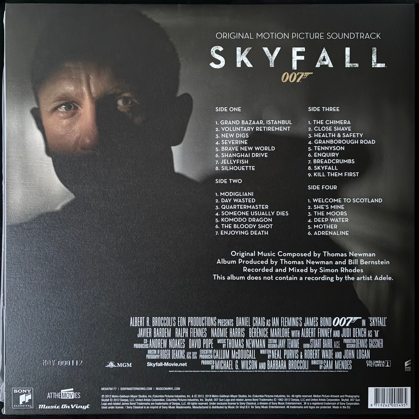 THOMAS NEWMAN - 007 SKYFALL OST (2LP+POSTER) (CLEAR/BLACK SMOKE COLOURED) (USED VINYL 2018 EU M-/M-)