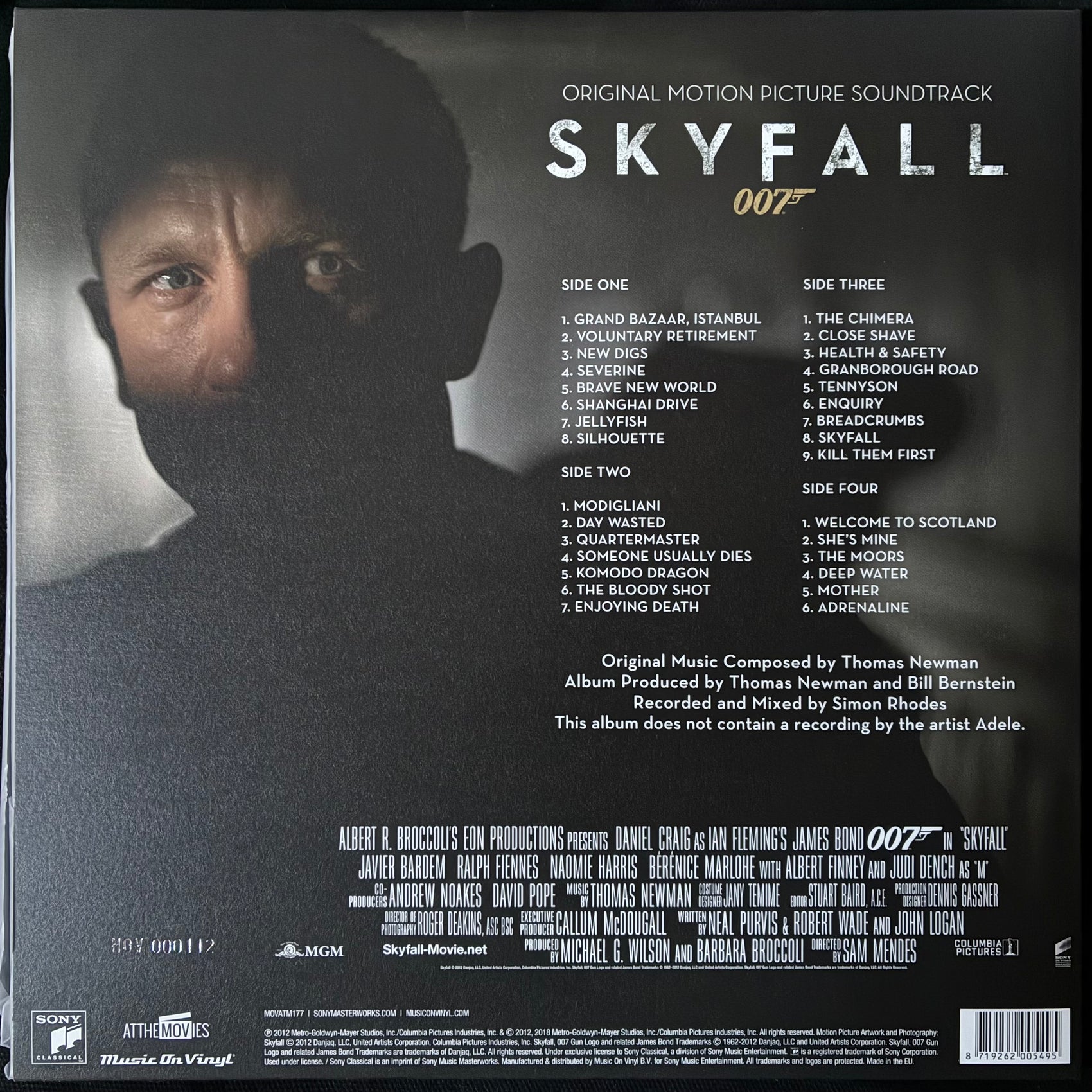 THOMAS NEWMAN - 007 SKYFALL OST (2LP+POSTER) (CLEAR/BLACK SMOKE COLOURED) (USED VINYL 2018 EU M-/M-)
