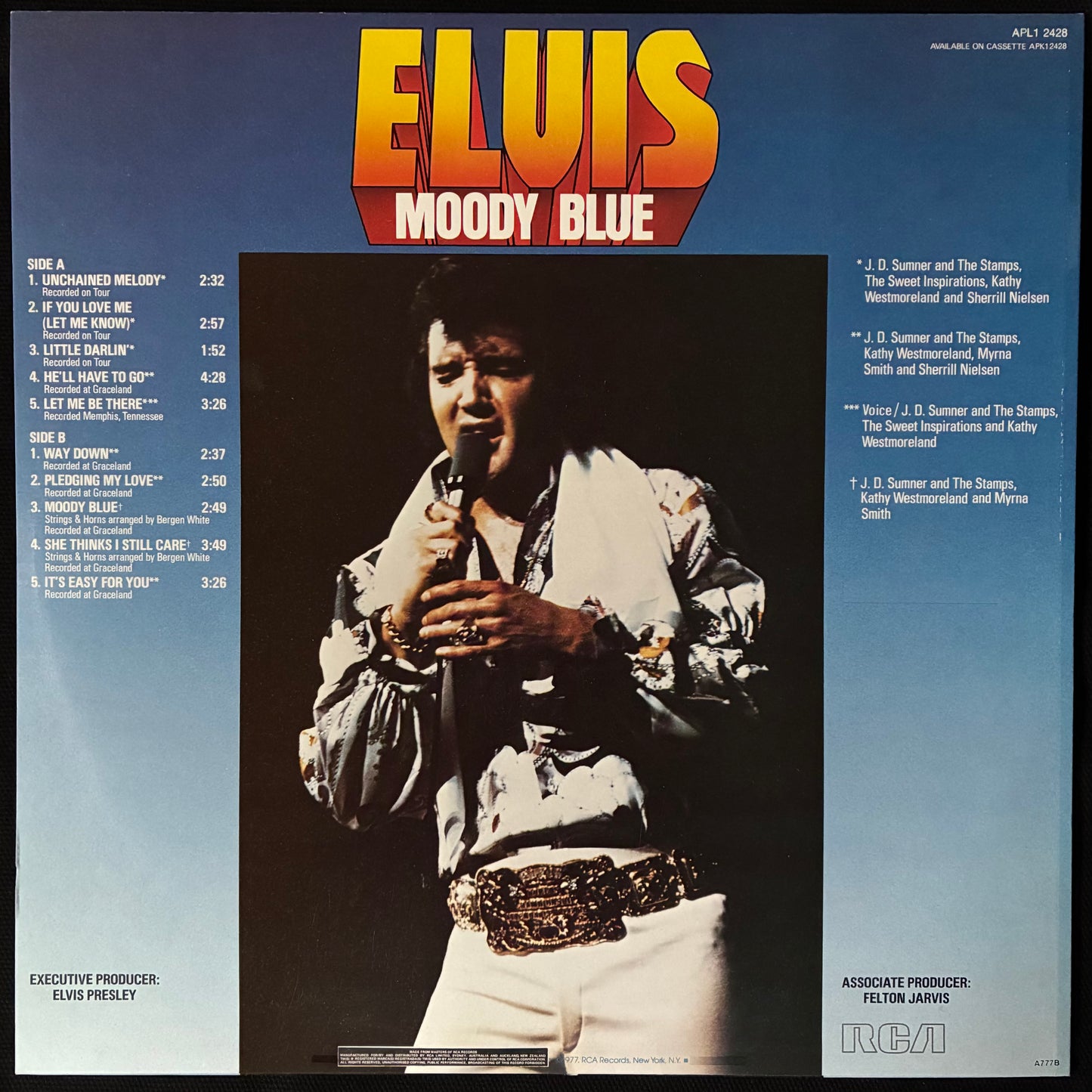 ELVIS PRESLEY - MOODY BLUE (USED VINYL 1977 AUS M-/M-)