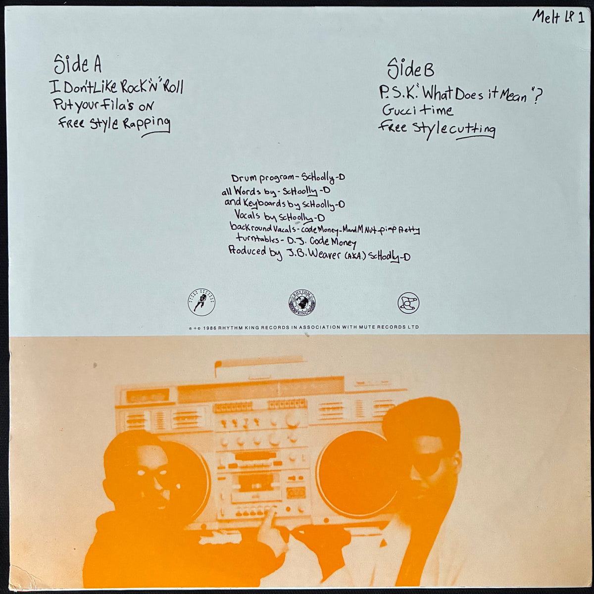 SCHOOLY-D - SCHOOLY-D (SELF TITLED) (USED VINYL 1986 UK M-/EX+)