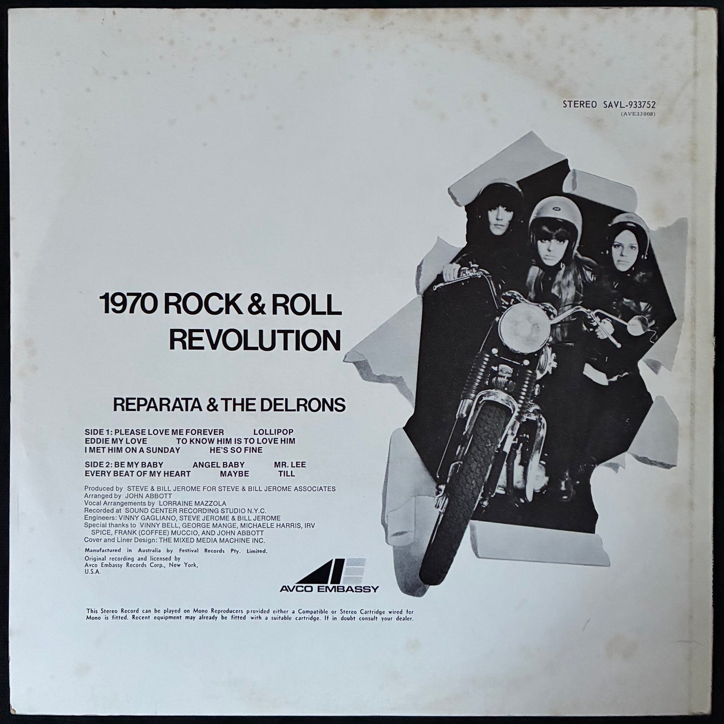 REPARTA AND THE DELRONS - ROCK & ROLL REVOLUTION (USED VINYL 1970 AUS M-/EX)
