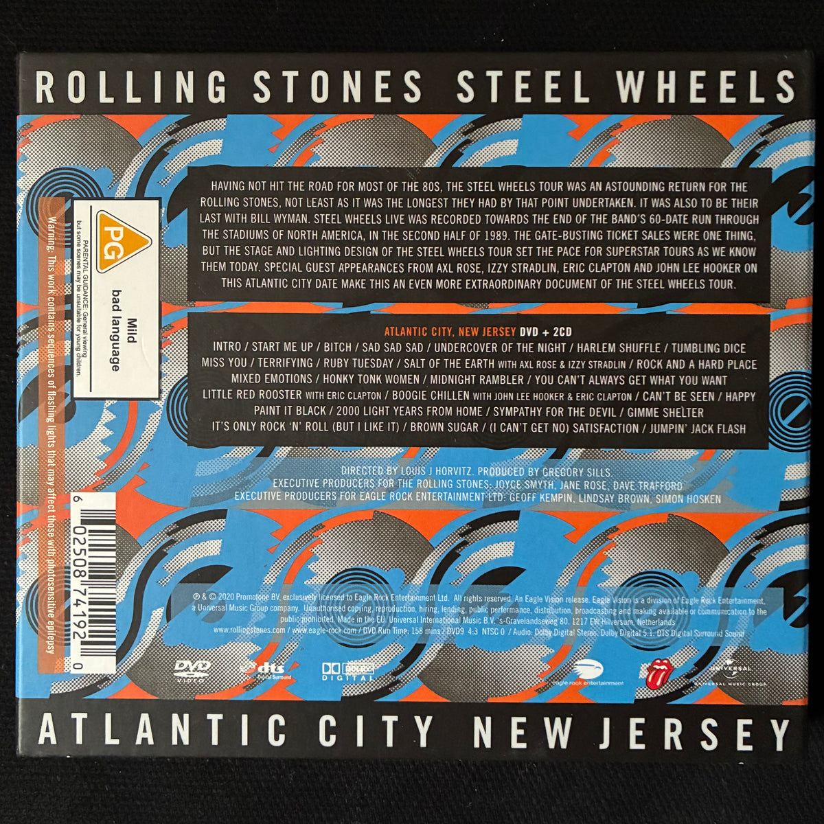 ROLLING STONES - STEEL WHEELS LIVE : ATLANTIC CITY NEW JERSEY (2CD+DVD) (USED CD 2020 EU M-/M-)