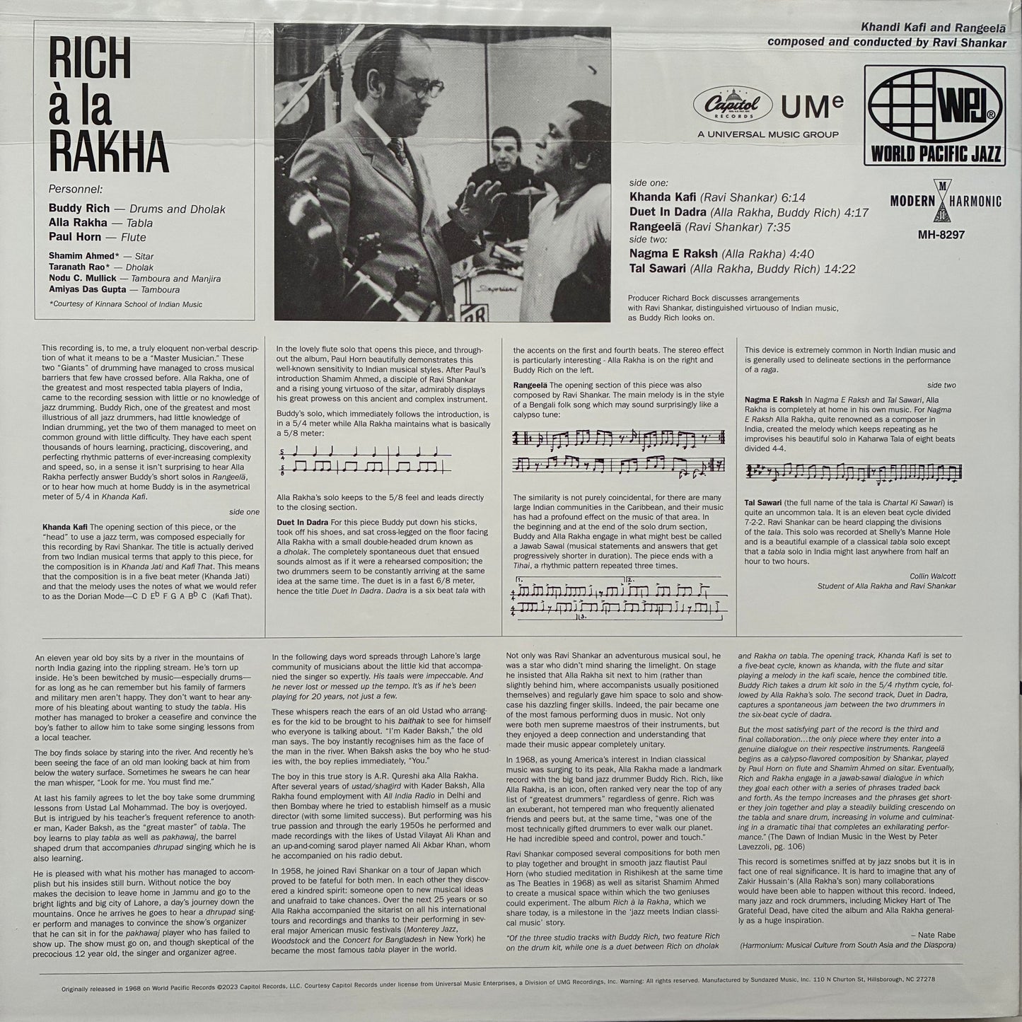 BUDDY RICH AND ALLA RAKHA - RICH À LA RAKHA (COLOURED VINYL) VINYL