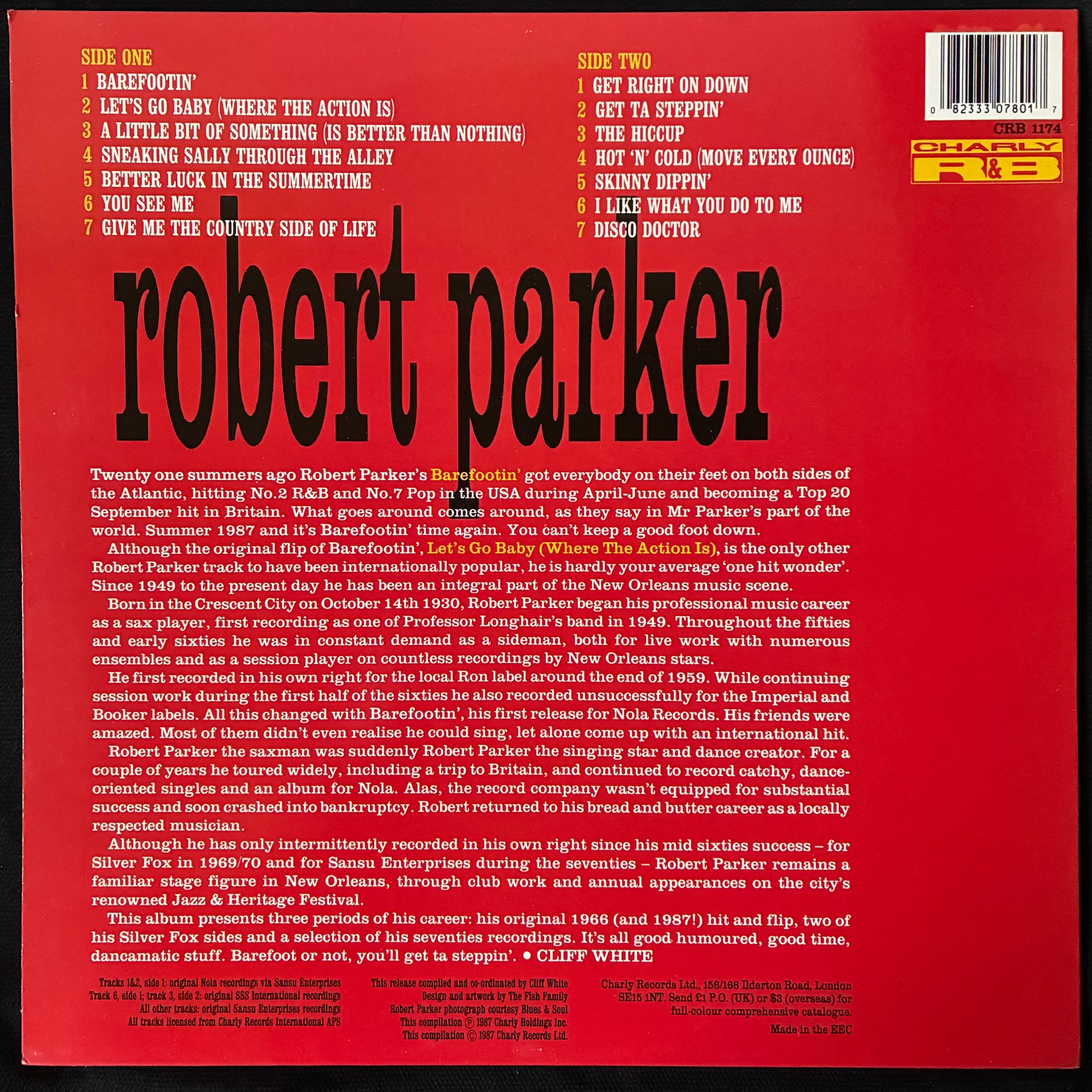 ROBERT PARKER - GET TA STEPPIN' (USED VINYL 1987 UK M-/M-)