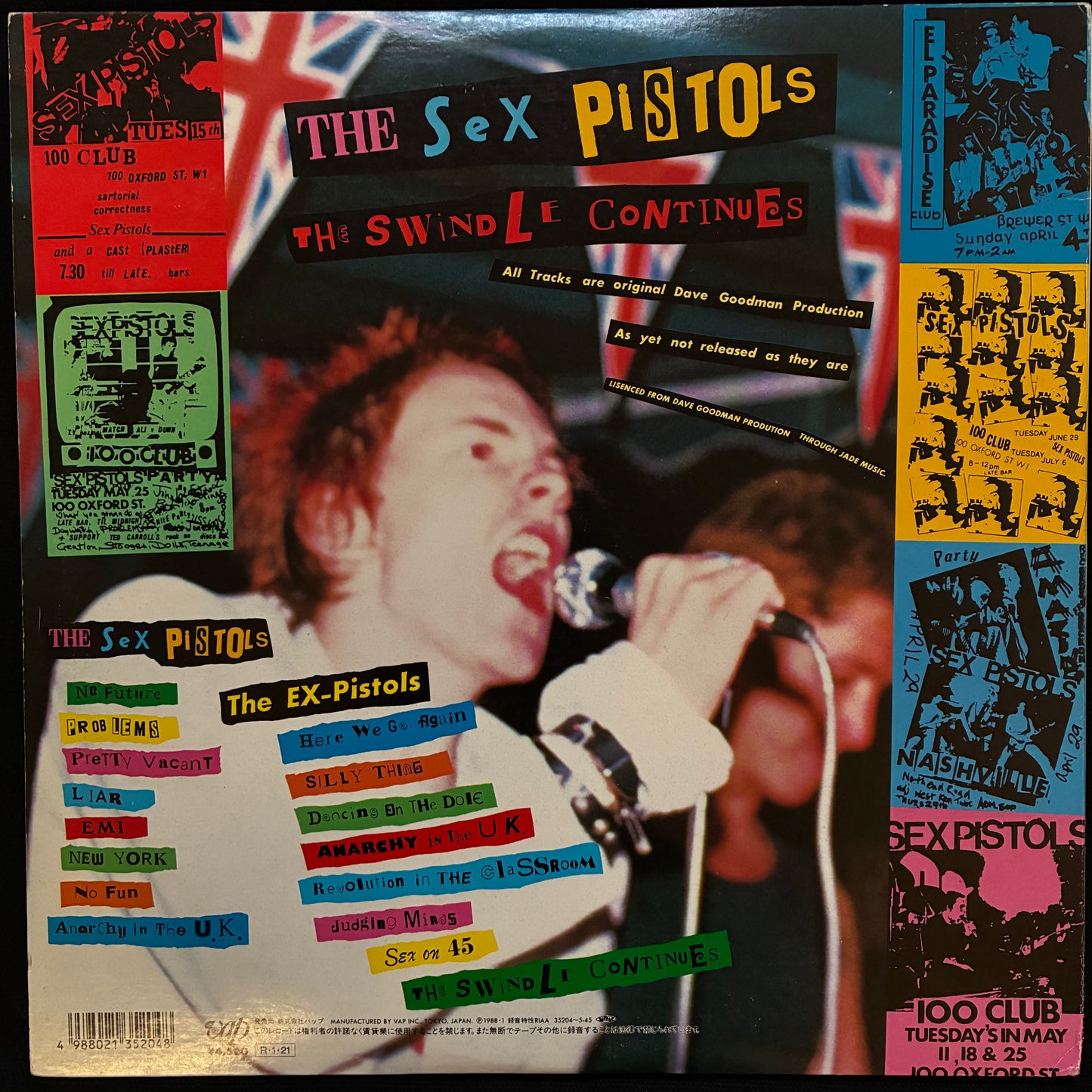 SEX PISTOLS/EX PISTOLS - THE SWINDLE CONTINUES (USED VINYL 1988 JAPAN 2LP PICTURE DISC M-/EX+)