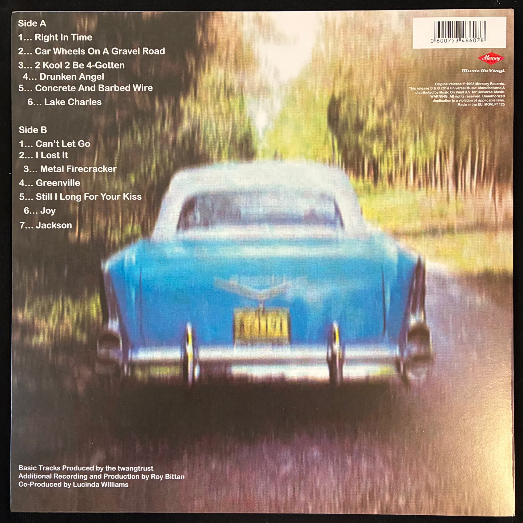 LUCINDA WILLIAMS - CAR WHEELS ON A GRAVEL ROAD (USED VINYL 2014 EU (180GM) M-/M-)