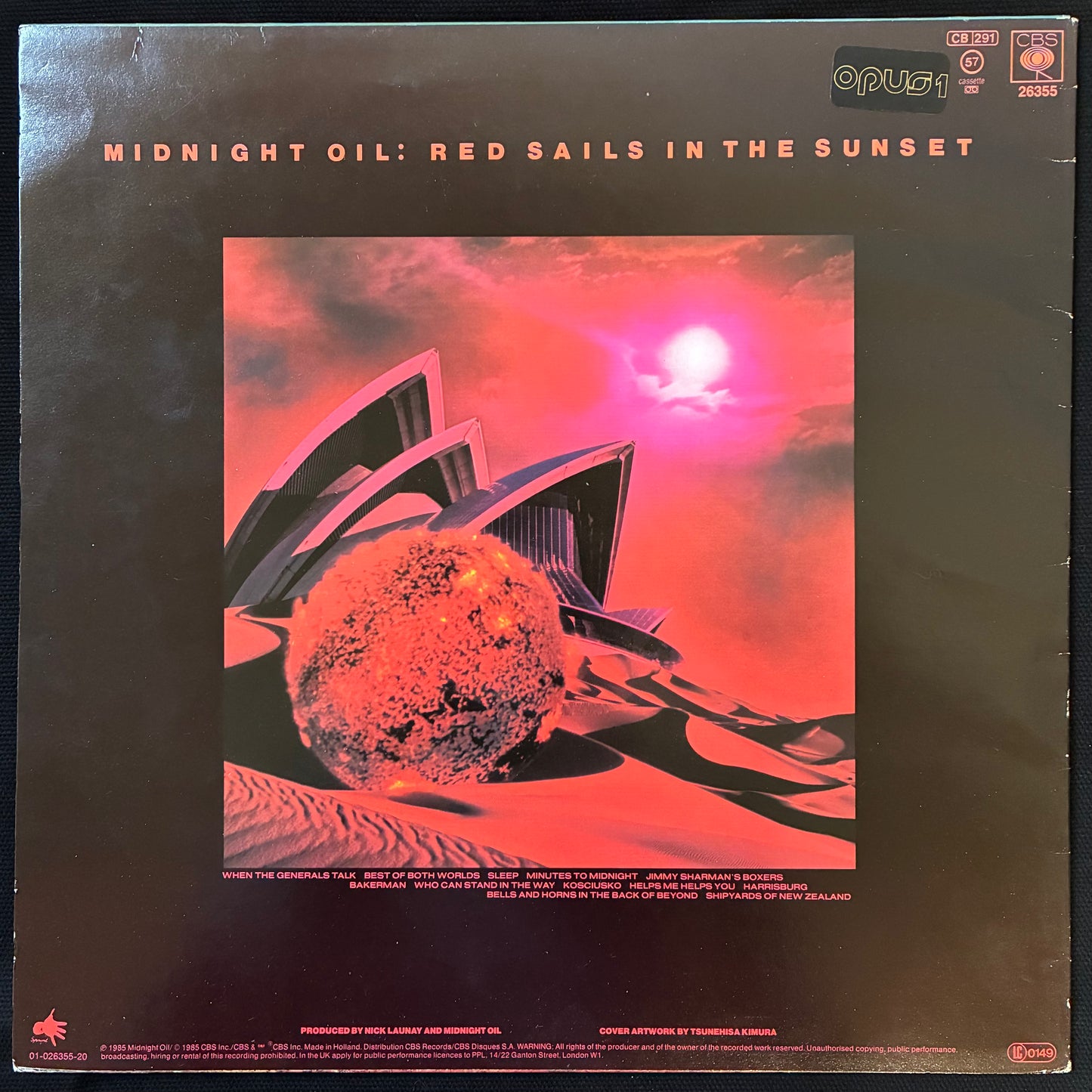 MIDNIGHT OIL - RED SAILS IN THE SUNSET (USED VINYL 1985 NETHERLANDS M-/EX+)