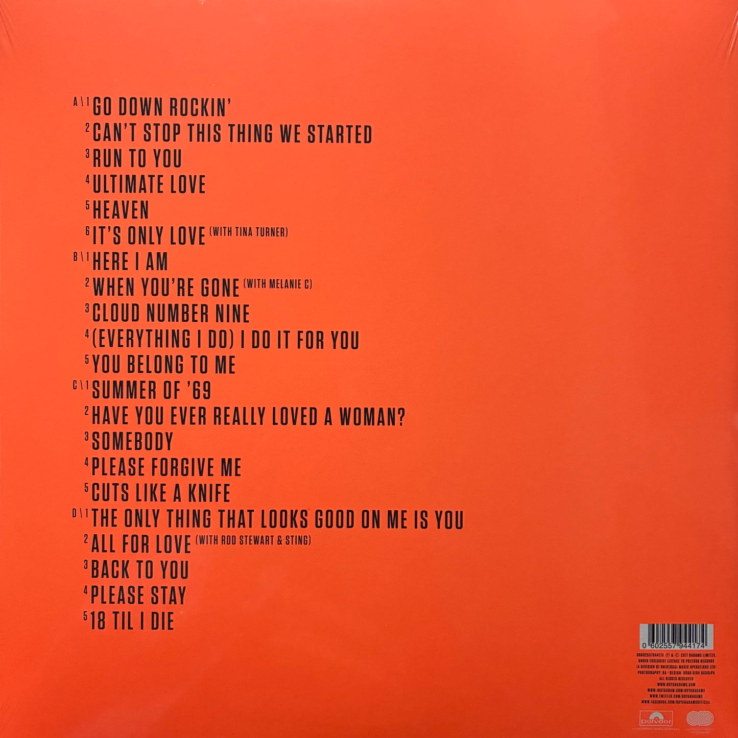 BRYAN ADAMS - ULTIMATE (2LP) VINYL