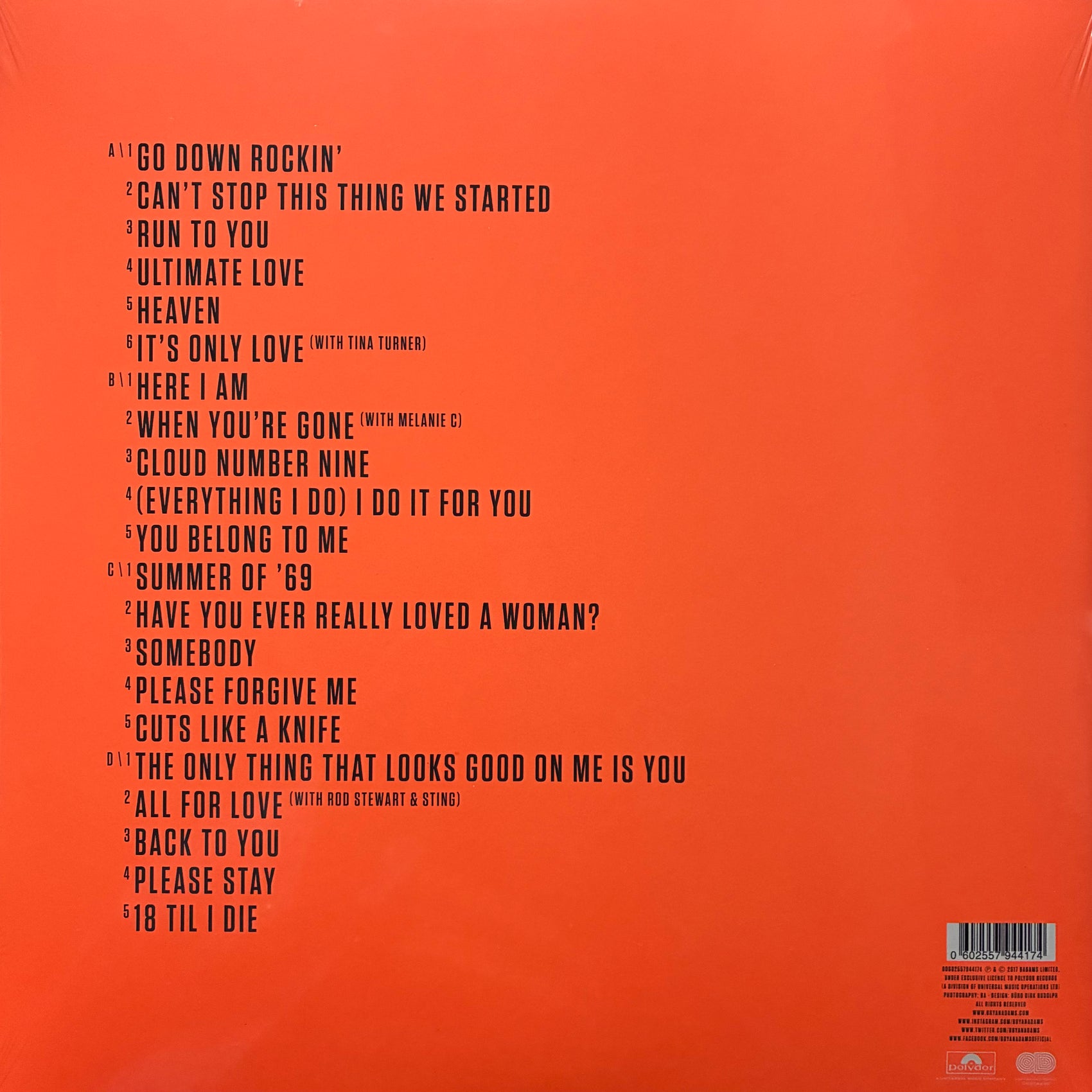 BRYAN ADAMS - ULTIMATE (2LP) VINYL
