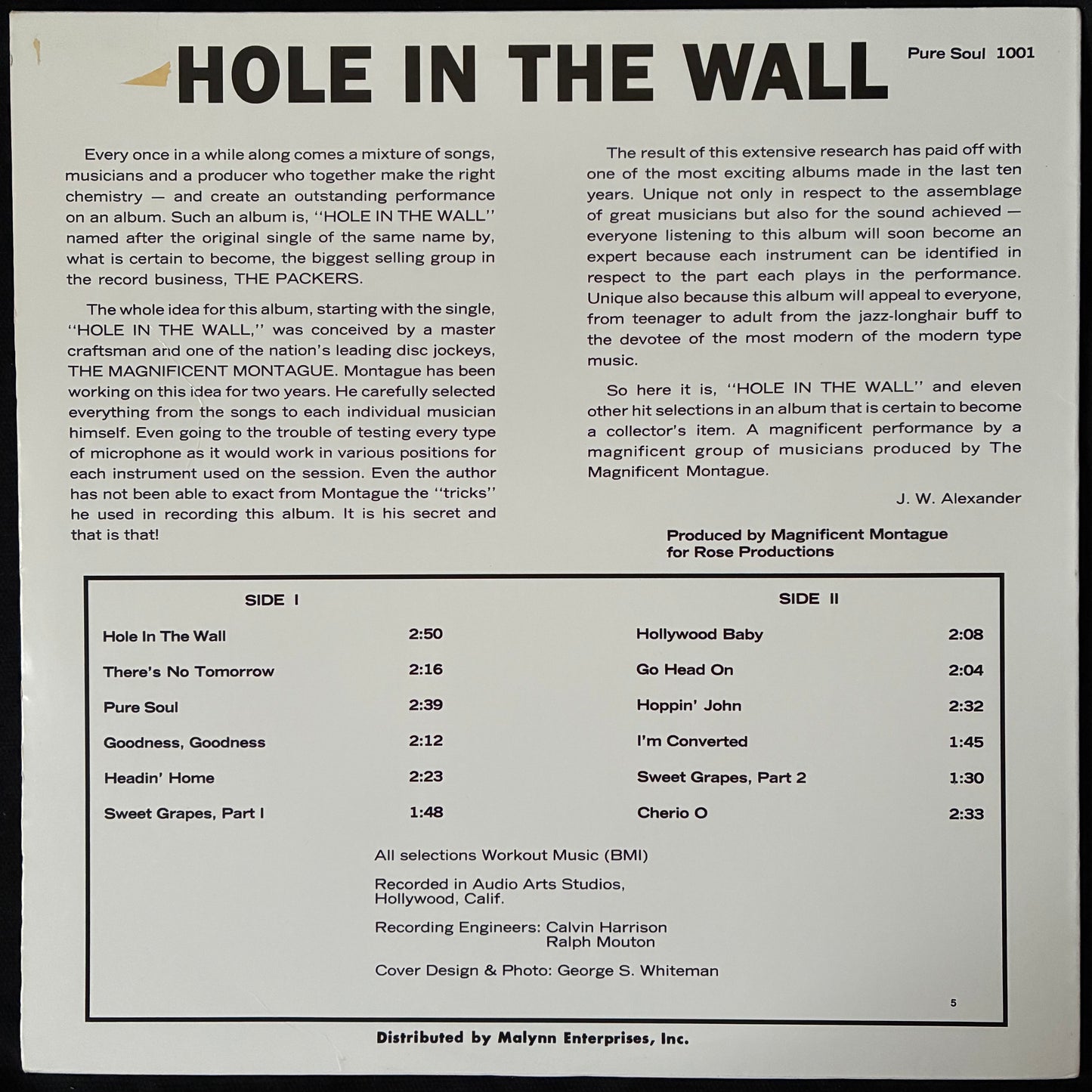 PACKERS - HOLE IN THE WALL (USED VINYL M-/EX)