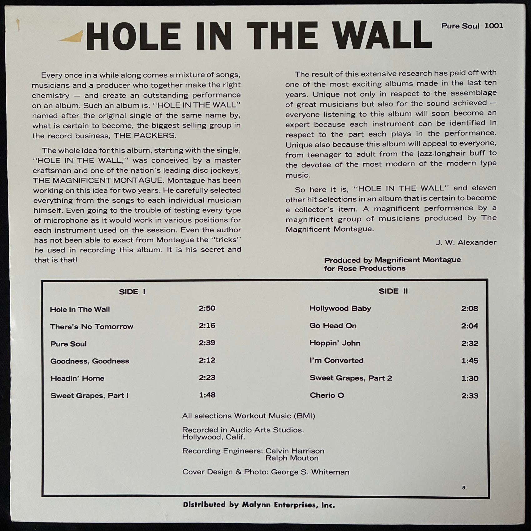 PACKERS - HOLE IN THE WALL (USED VINYL M-/EX)