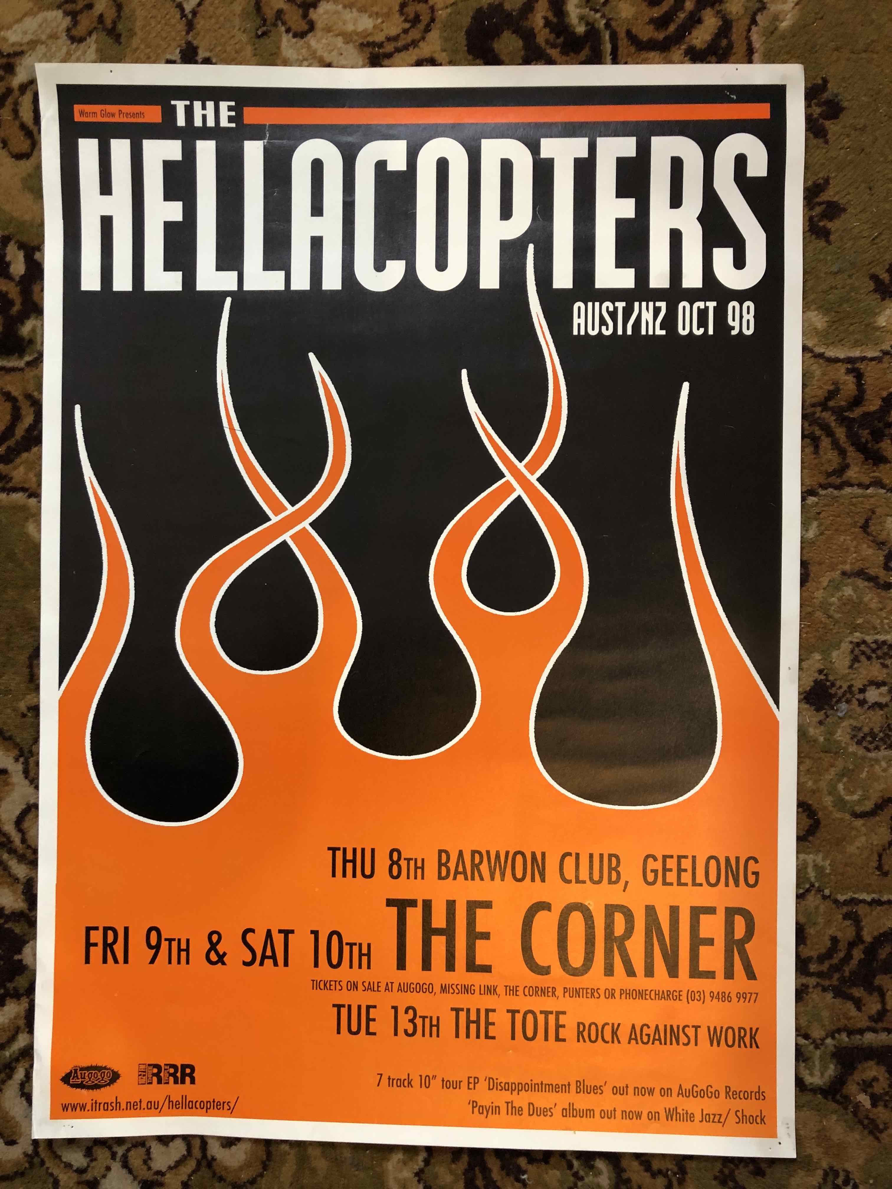 HELLACOPTERS - 1989 AUST TOUR (USED) POSTER