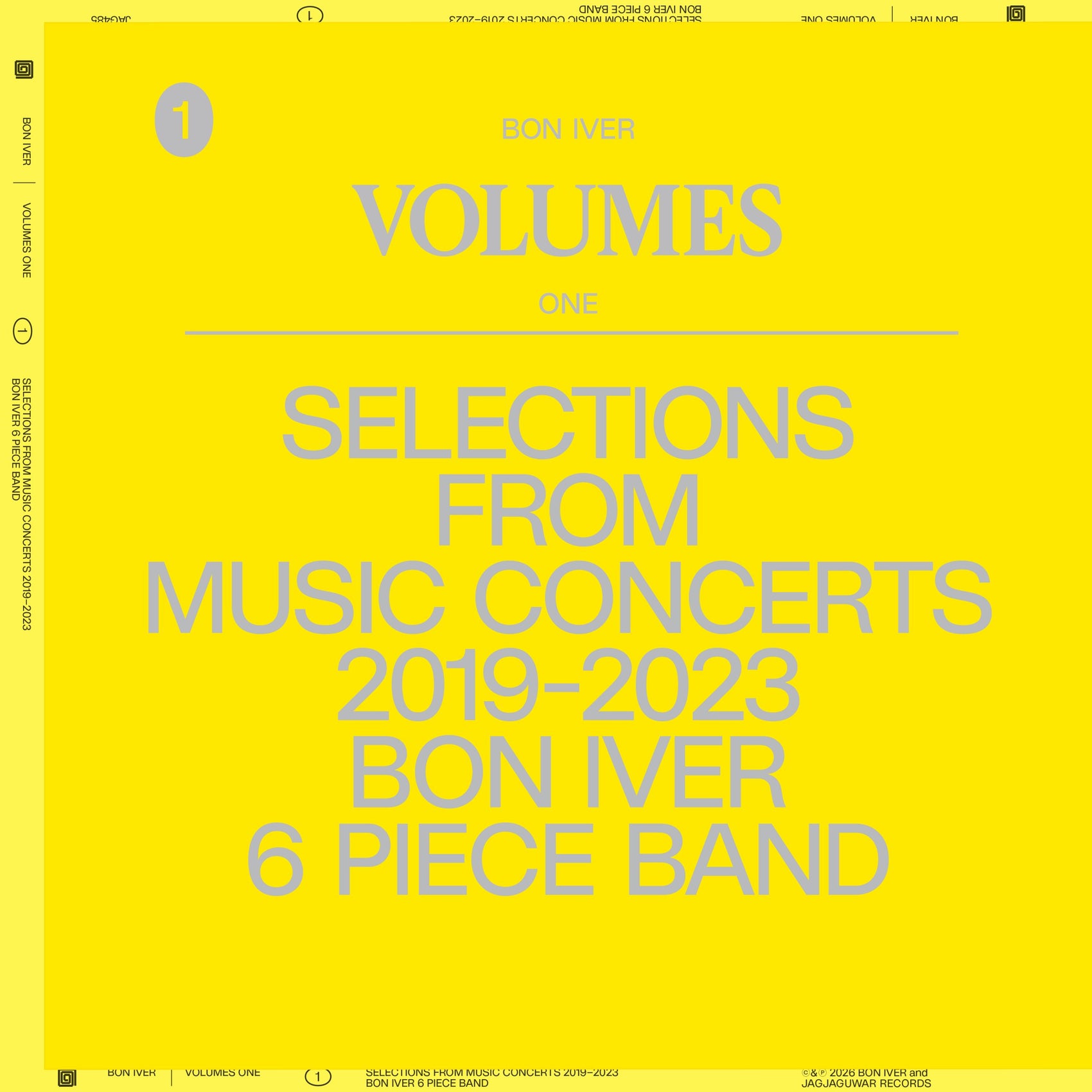 BON IVER - VOLUMES ONE: SELECTIONS FROM MUSIC CONCERTS 2019-2023 VINYL