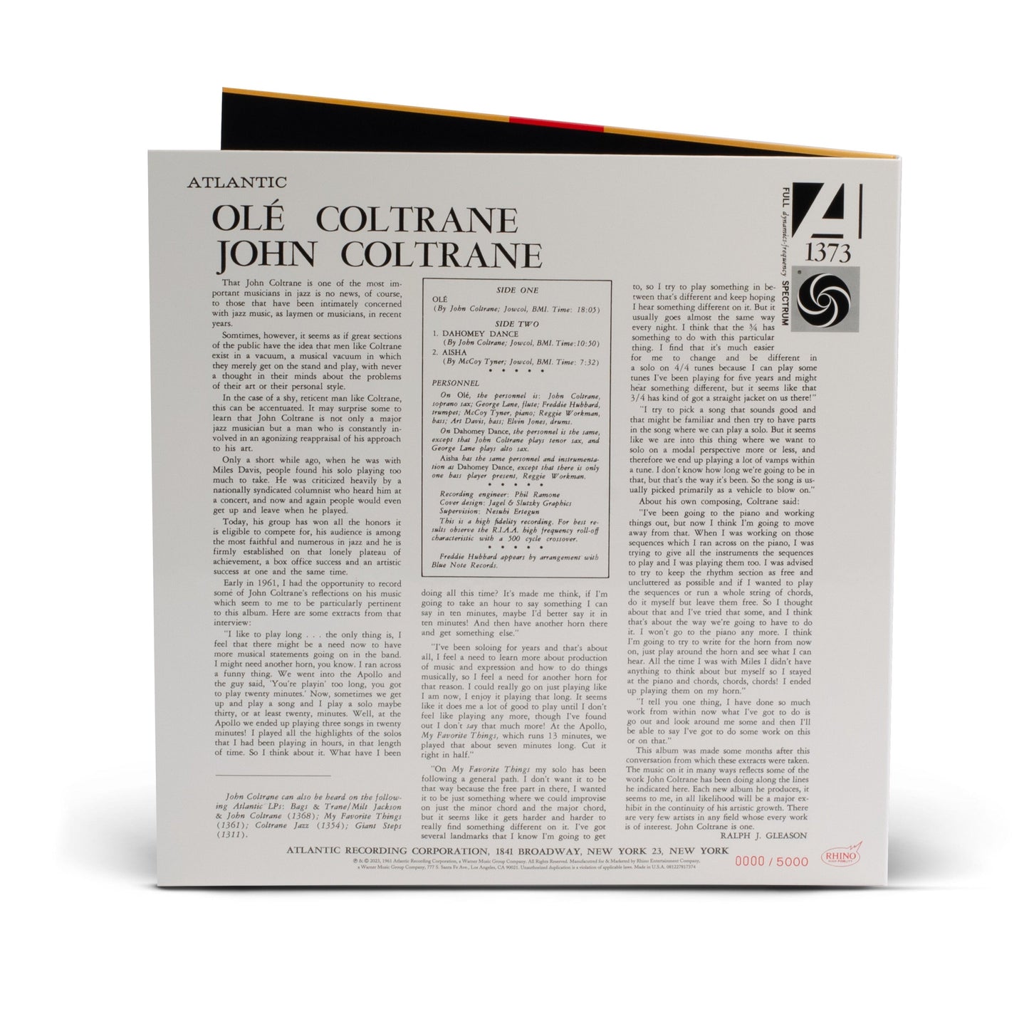 JOHN COLTRANE - OLÈ COLTRANE (RHINO HIGH FIDELITY) (180GM) VINYL