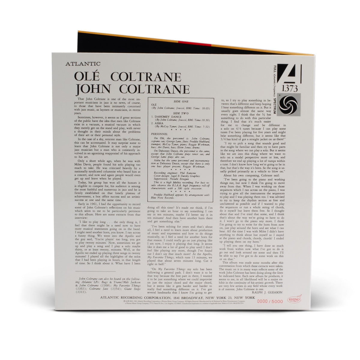 JOHN COLTRANE - OLÈ COLTRANE (RHINO HIGH FIDELITY) (180GM) VINYL