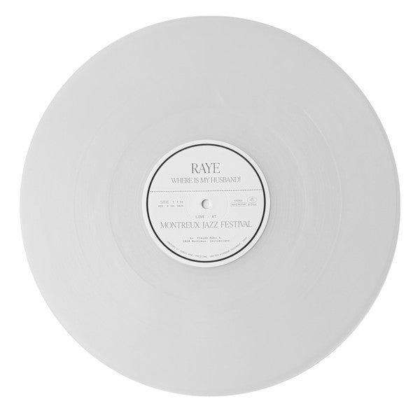RAYE - WHERE IS MY HUSBAND! : LIVE AT MONTREUX JAZZ FESTIVAL (12") (ARCTIC PEARLESCENT CLEAR) VINYL