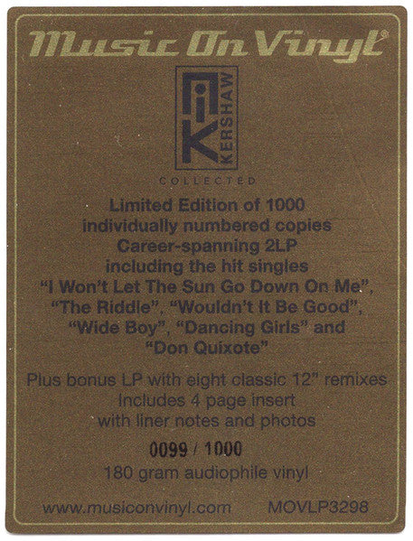 NIK KERSHAW - COLLECTED (3LP) VINYL