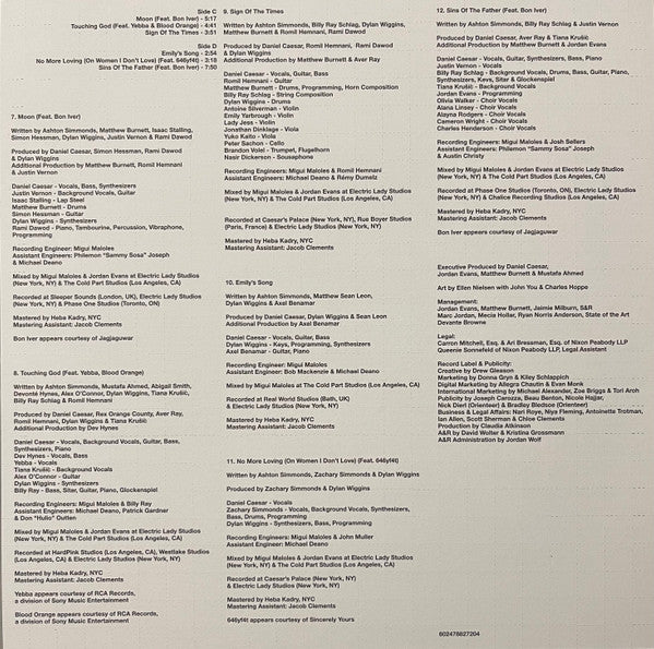 DANIEL CAESAR - SON OF SPERGY : ALTERNATE COVER (2LP) (WHITE COLOURED) VINYL