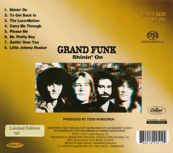 GRAND FUNK - SHININ'ON (AUDIO FIDELITY) HYBRID SACD
