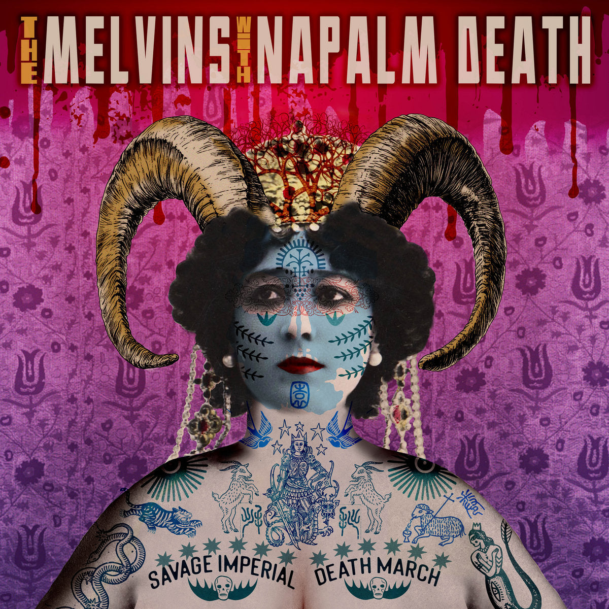 MELVINS WITH NAPALM DEATH - SAVAGE IMPERIAL DEATH MARCH (COLOURED) VINYL