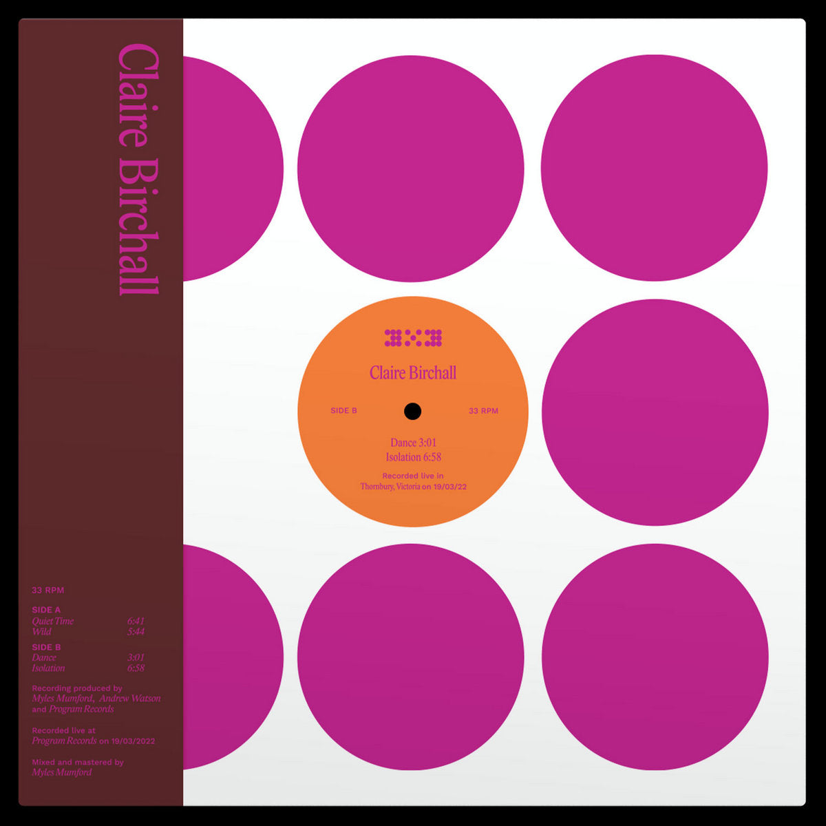 CLAIRE BIRCHALL - 3X3 LIVE IN THORNBURY EP VINYL
