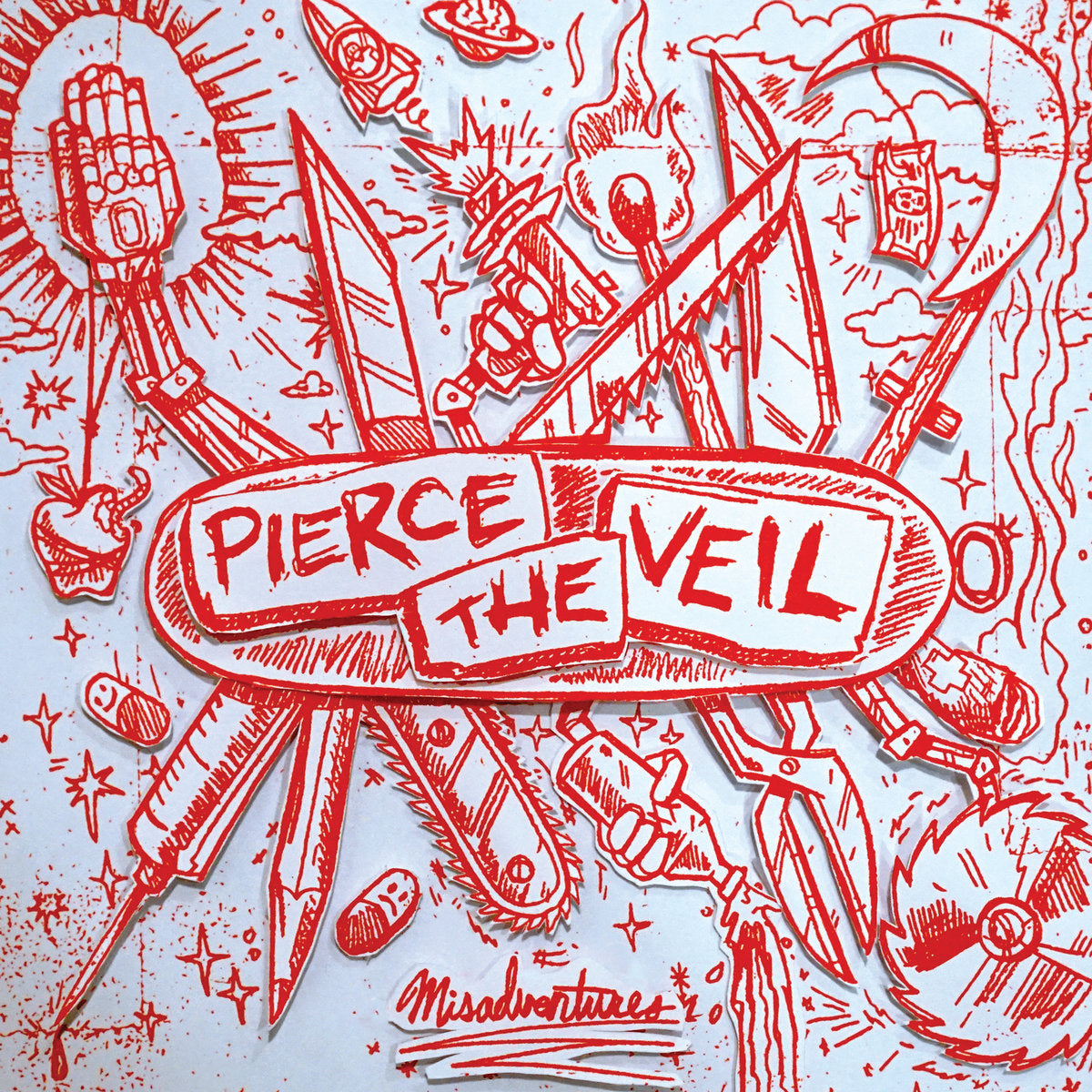 PIERCE THE VEIL - MISADVENTURES (SILVER AND RED SPLATTER COLOURED) VINYL