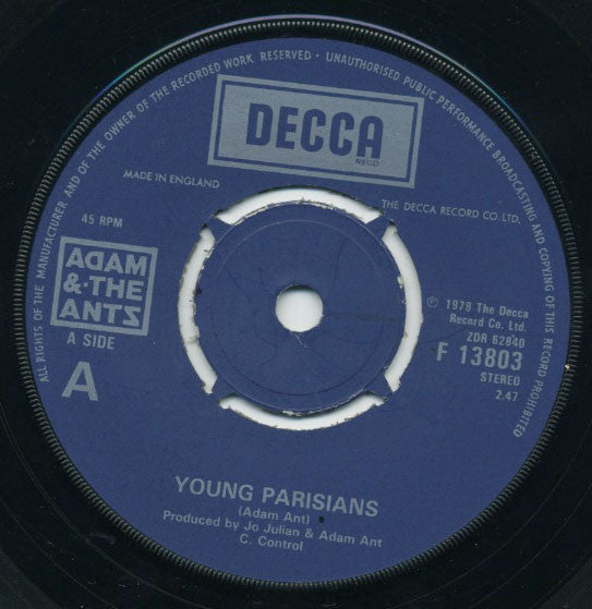 ADAM & THE ANTS - YOUNG PARISIAN (USED 7