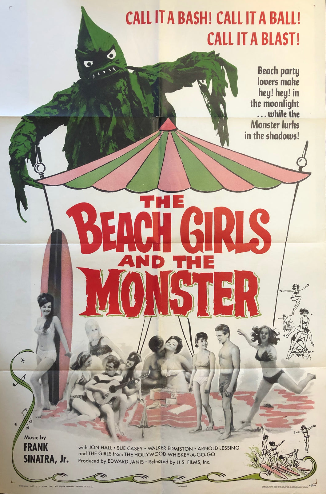 THE BEACH GIRLS AND THE MONSTER - (USED) MOVIE POSTER