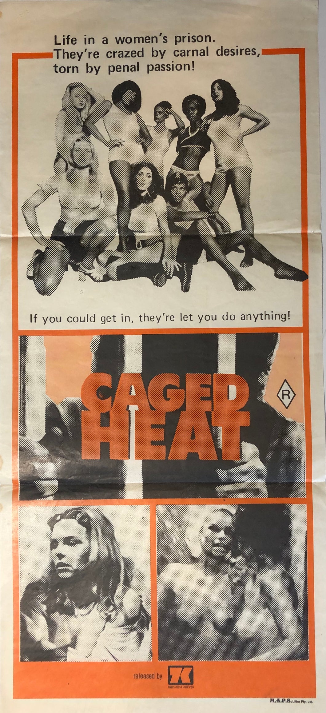 CAGED HEAT - (USED) DAYBILL POSTER