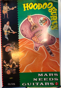 HOODOO GURUS - MARS NEEDS GUITARS 1986 (USED) POSTER