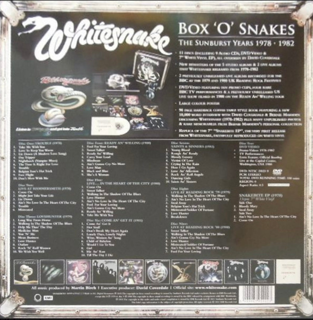 WHITESNAKE – BOX 'O' SNAKES (THE SUNBURST YEARS 1978-1982 (9 CD, 7 ...