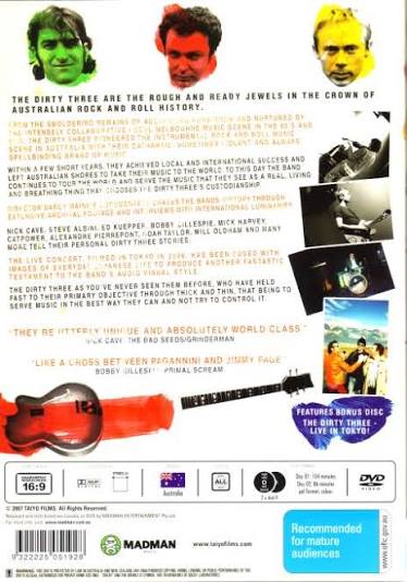 DIRTY THREE : A DOCUMENTARY + BONUS LIVE TOKYO CONCERT (2 DISC) DVD