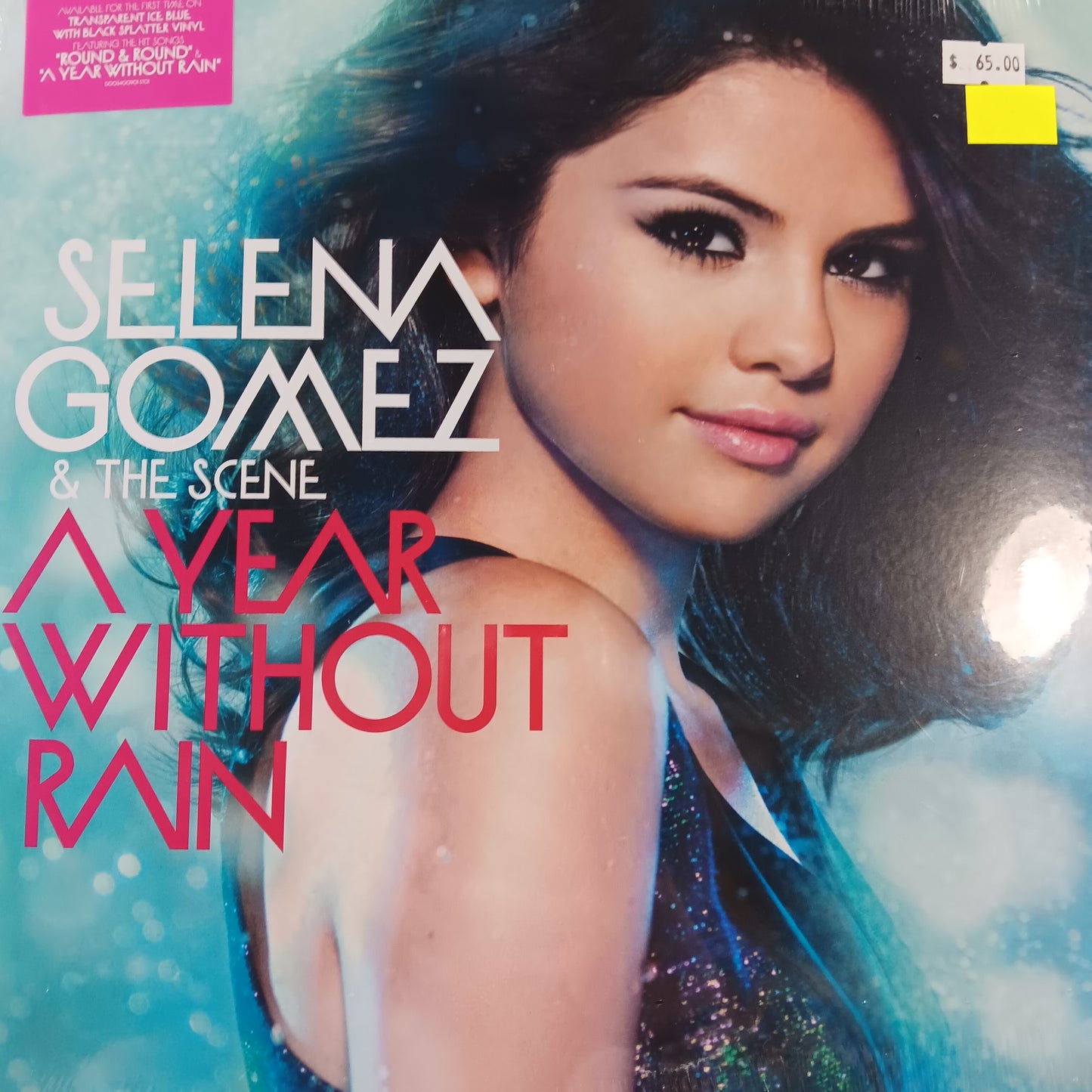 SELENA GOMEZ - A YEAR WITHOUT RAIN (ICE BLUE AND BLACK SPLATTER COLOURED) VINYL