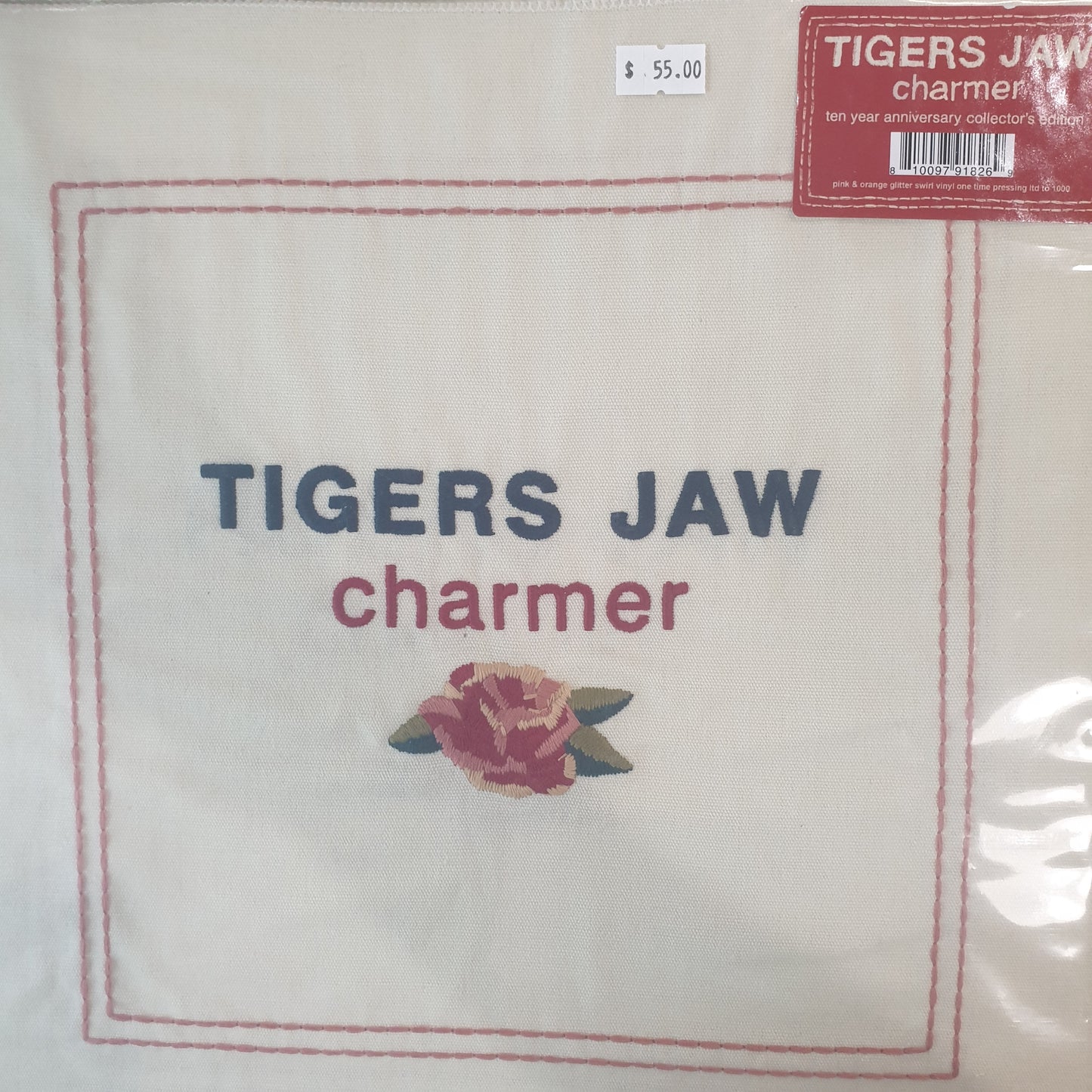 TIGERS JAW - CHARMER (10 YEAR ANNIVERSARY) (PINK AND ORANGE GLITTER SWIRL COLOURED) VINYL